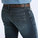 Cinch Men's Ian Stretch Mid Rise Slim Fit Boot Cut Jeans In Dark Stone Pocket View
