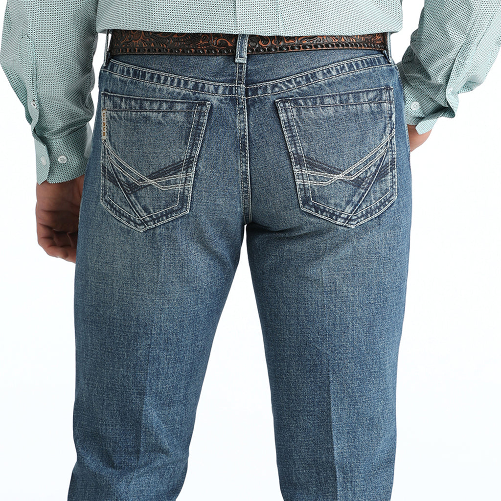 Cinch Men's Ian Medium Stone Jean Back Pockets