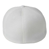 White Cinch Flex Fit Cap in a back view, showing the full mesh back