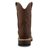 Back view of Twisted X 10" Cowboy Work Boot on a white background showing heel and pull tabs.