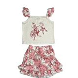 Ivory & Blush Bucking Horse Set