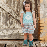 Teal Aztec Short Set