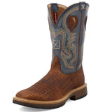 Twisted X Men's 12" Horseman Distressed Saddle and Peacock Square Toe