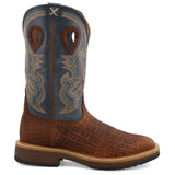 Twisted X Men's 12" Horseman Distressed Saddle and Peacock Square Toe