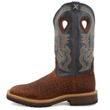 Twisted X Men's 12" Horseman Distressed Saddle and Peacock Square Toe