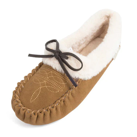 Blazin' Roxx® Ladies' Monica Tan Faux Fur Lined Moccasins