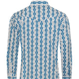 Back side view of the shirt, it features a single point western yoke. 