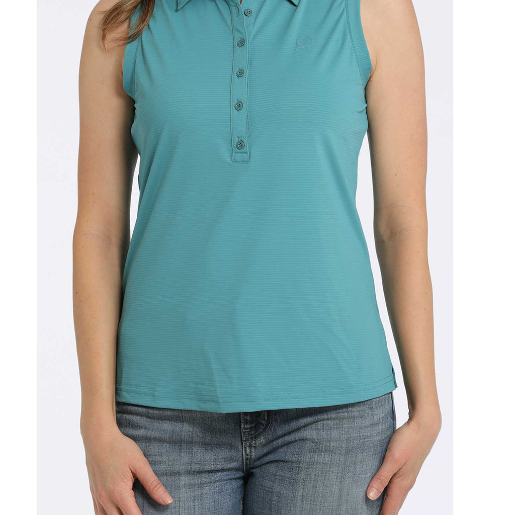 turquoise sleeveless polo