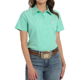 Cinch Women's Green Short Sleeve Arenaflex Shirt
