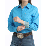 Cinch Women's Tonal Medallion Print Long Sleeve Button-Down Western Shirt Cuff Vew
