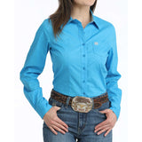 Cinch Women's Tonal Medallion Print Long Sleeve Button-Down Western Shirt