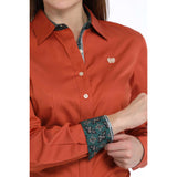 Cinch Women's Copper Micro Stripe Tencel Long Sleeve