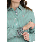 Cinch Women's Turquoise Striped Shirt