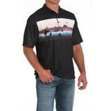 Cinch Men's Arenaflex Black Desert Scene Polo