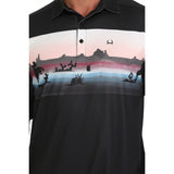 Cinch Men's Arenaflex Black Desert Scene Polo