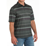 Cinch Arena Flex Multi Striped Polo Angled View