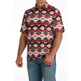 Cinch Men's Arena Flex Red & Black Aztec Polo