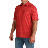 Cinch Men's Arena Flex Red Aztec Polo