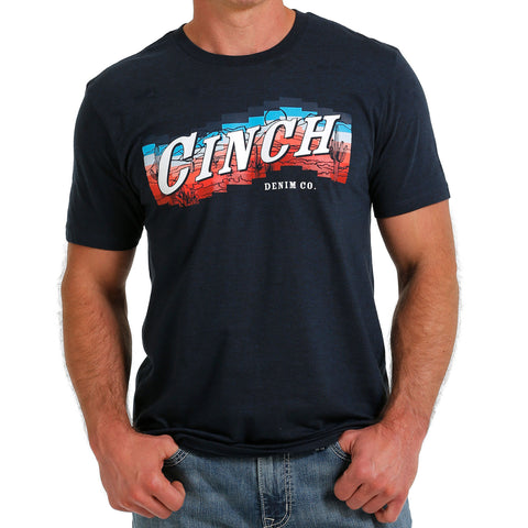 Cinch Men's Heather Navy Tee