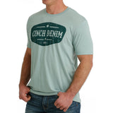 Cinch Men's Turquoise Logo Tee