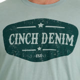 Cinch Men's Turquoise Logo Tee