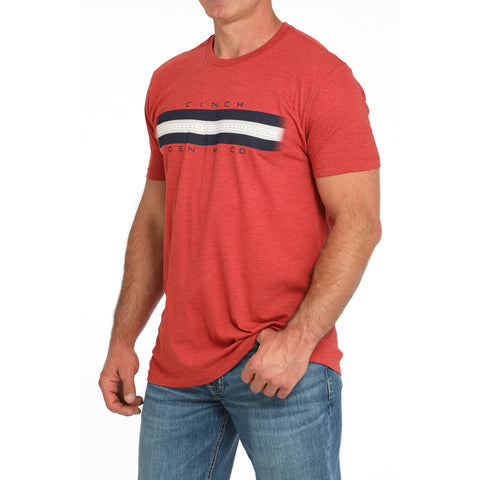 Cinch Men's Red Short Sleeve Graphic Tee