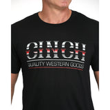 Cinch Men's Black/White/Red Tee