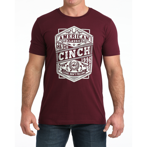 Men's Cinch Burgundy Tee