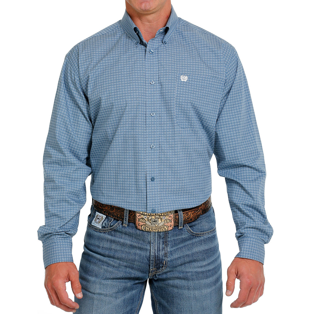 Cinch Men's Blue Print Shirt