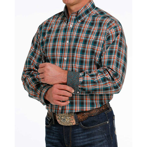 Cinch Men's Turquoise/Red Plaid Shirt