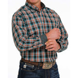 Cinch Men's Turquoise/Red Plaid Shirt