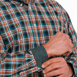 Cinch Men's Turquoise/Red Plaid Shirt