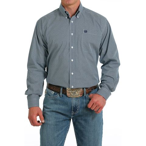 Cinch Men's Light Plus Geometric Print Long Sleeve Shirt