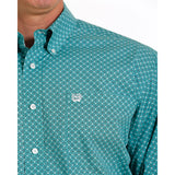 Cinch Men's Turquoise Print Long Sleeve
