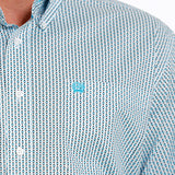 Cinch Men's Geo Blue & White Print Shirt