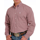 Cinch Men's Red & Cream Geo Print Shirt