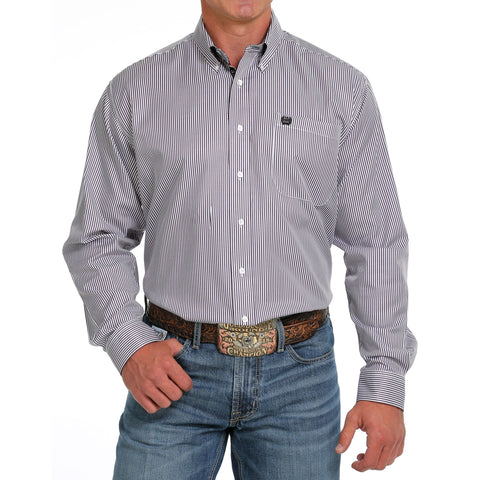 Cinch Men's Grey/White Stripe Shirt