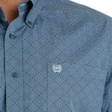 Cinch Men's Dusty Blue Geo Print Shirt