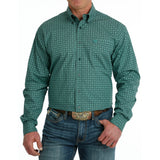 Cinch Men's Green Geo Print Shirt