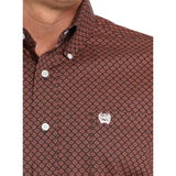 Cinch Men's Dark Red Geo Print Shirt