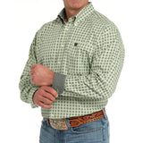 Cinch Men's Medallion Lime Green Long Sleeve