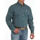 Cinch Men's Teal Geo Print Long Sleeve