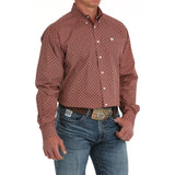 Cinch Men's Red Geo Print Shirt