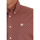 Cinch Men's Red Geo Print Shirt