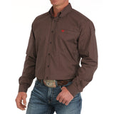 Cinch Men's Brown & Red Geo Print Long Sleeve