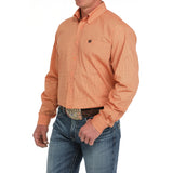 Cinch Men's Coral Geometric Print Button-Down