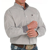 Men's Cinch White Striped Shirt