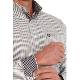 Men's Cinch White Striped Shirt