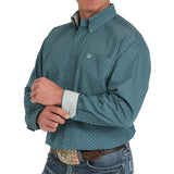 Cinch Men's Green Geo Print Shirt