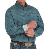 Cinch Men's Green Geo Print Shirt